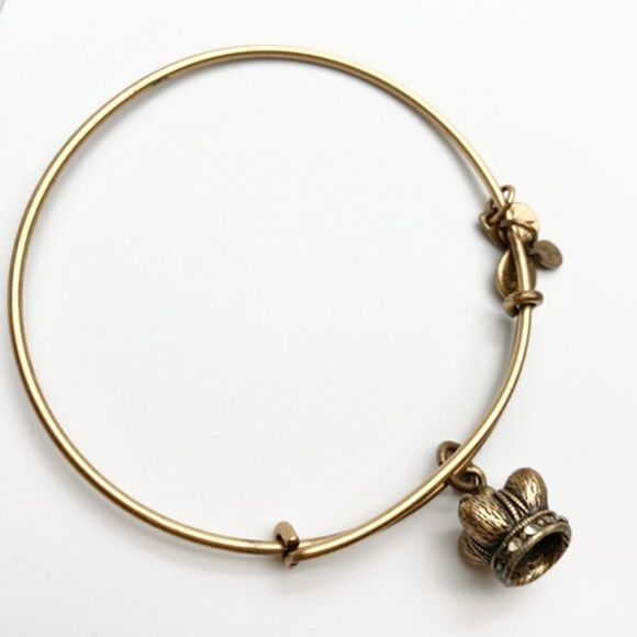 Alex and Ani Kings Crown Bangle Bracelet Goldtone - Picture 1 of 7